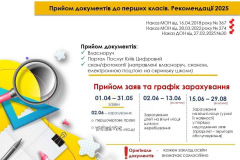 Прийом до 1 класів 2025